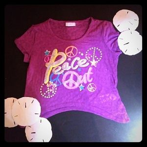 Girls Cute Peace Out Half T-shirt